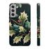 Dark Green Festive Holly in Watercolor - Impact Resistant Phone Case Samsung Galaxy S22 Plus Glossy